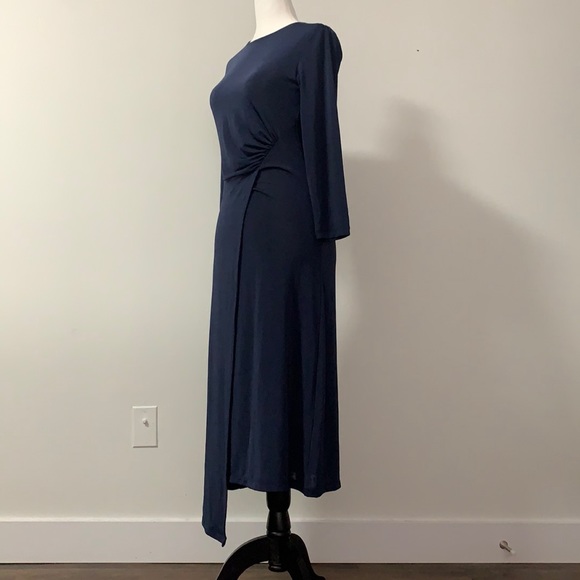 NWT Dynamite Indigo Navy Asymmetric Maxi Dress - Picture 2 of 8